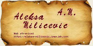 Aleksa Milićević vizit kartica